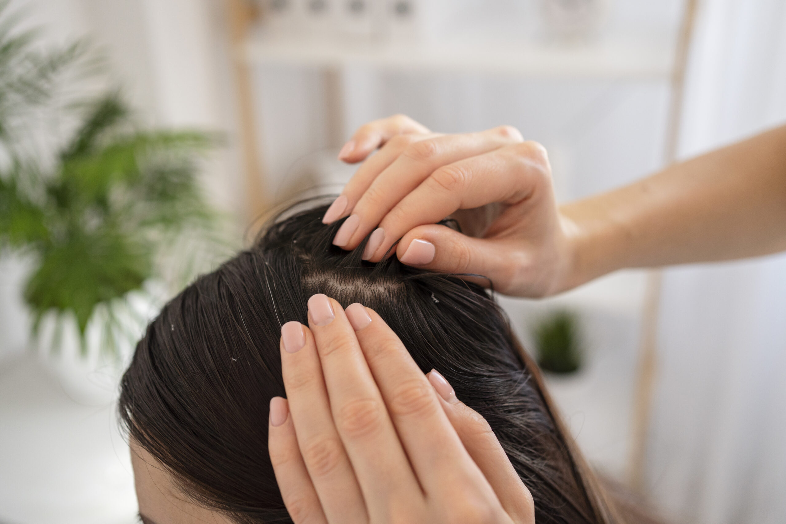close-up-hands-treating-dandruff